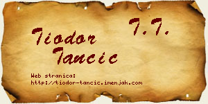 Tiodor Tančić vizit kartica